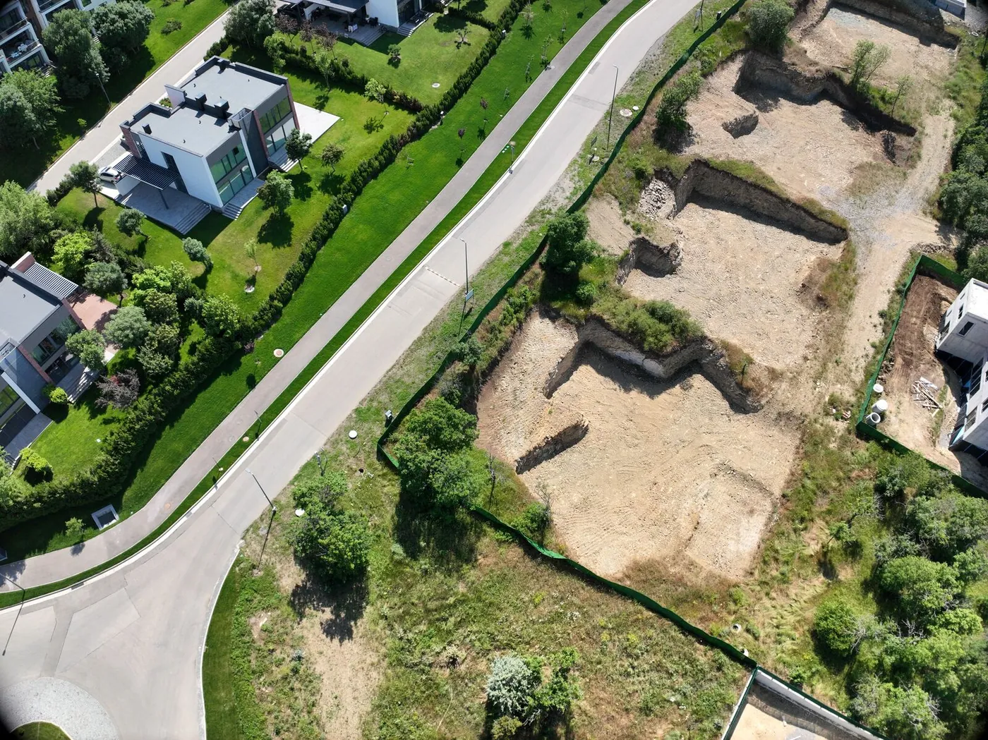 Aerial drone photo of Tbilisi Hills Estate, a master-planned residential community in Tbilisi, Georgia